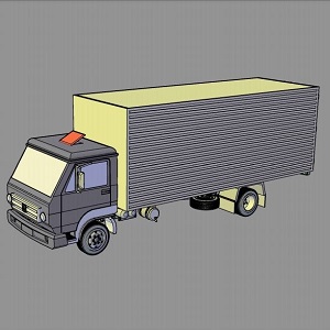 Caminhão baú 3D
