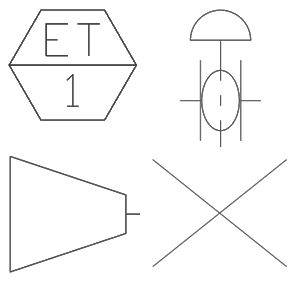 Biblioteca de blocos com símbolos para criação de diagramas de fluxo, 1.