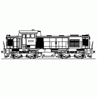 Locomotive in side view.